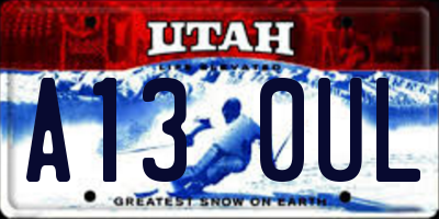 UT license plate A130UL