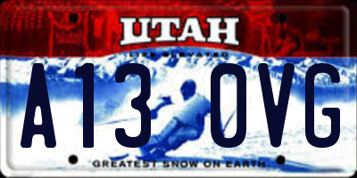 UT license plate A130VG