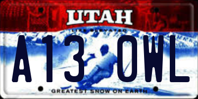 UT license plate A130WL