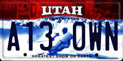 UT license plate A130WN