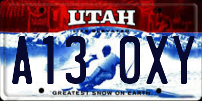 UT license plate A130XY