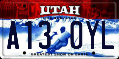 UT license plate A130YL