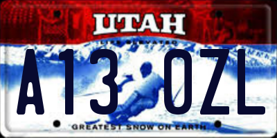 UT license plate A130ZL