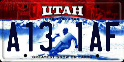 UT license plate A131AF