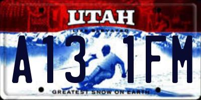 UT license plate A131FM