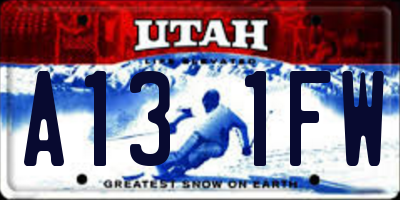 UT license plate A131FW