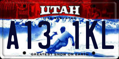 UT license plate A131KL