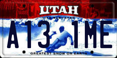 UT license plate A131ME