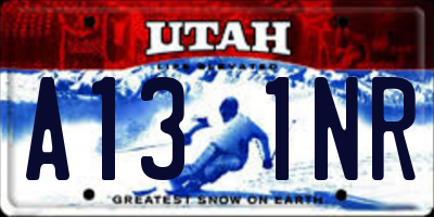 UT license plate A131NR