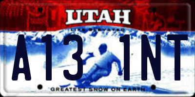 UT license plate A131NT