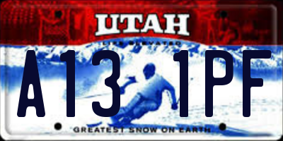 UT license plate A131PF