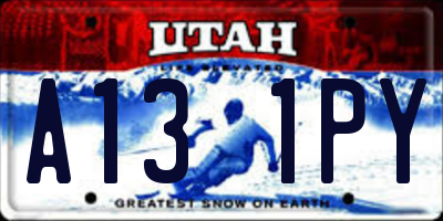 UT license plate A131PY