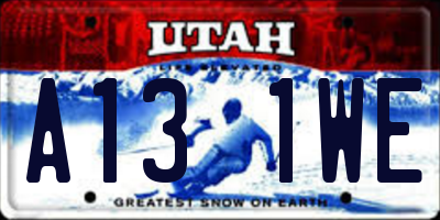 UT license plate A131WE