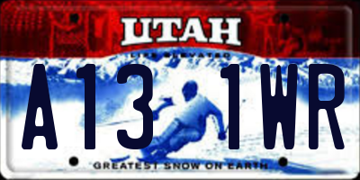 UT license plate A131WR