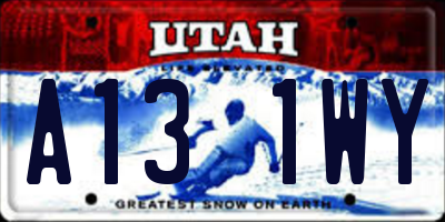 UT license plate A131WY