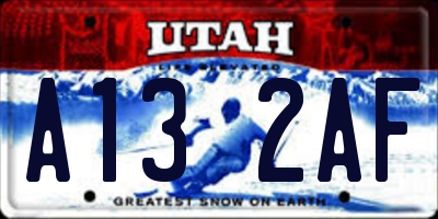UT license plate A132AF