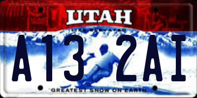 UT license plate A132AI