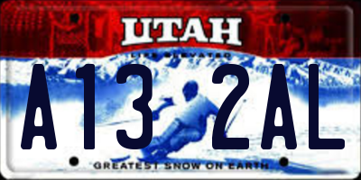 UT license plate A132AL