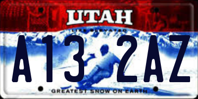 UT license plate A132AZ