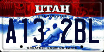 UT license plate A132BL