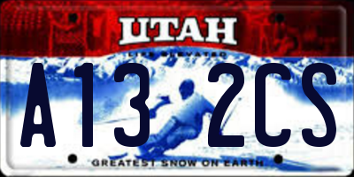 UT license plate A132CS