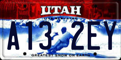 UT license plate A132EY