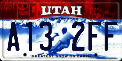 UT license plate A132FF