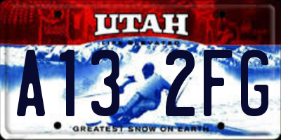 UT license plate A132FG