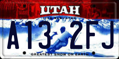 UT license plate A132FJ