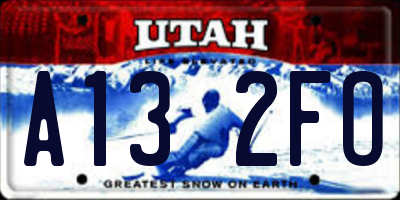 UT license plate A132FO