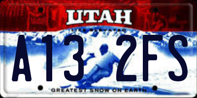 UT license plate A132FS