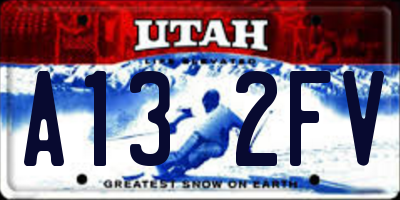 UT license plate A132FV