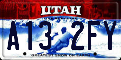 UT license plate A132FY