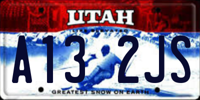 UT license plate A132JS