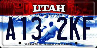 UT license plate A132KF