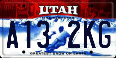 UT license plate A132KG