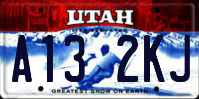 UT license plate A132KJ