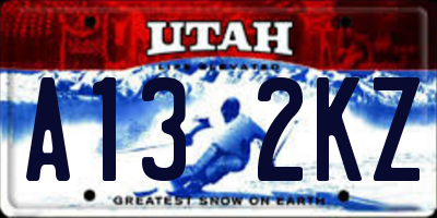 UT license plate A132KZ