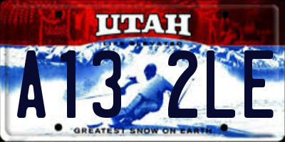 UT license plate A132LE