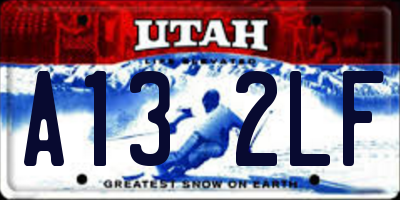 UT license plate A132LF