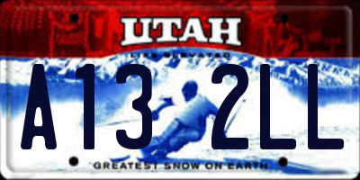 UT license plate A132LL