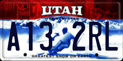 UT license plate A132RL