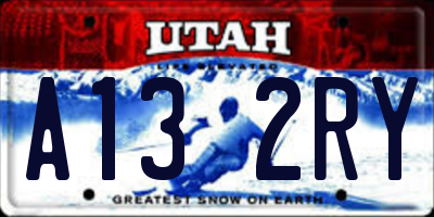 UT license plate A132RY