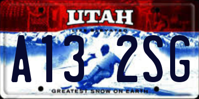UT license plate A132SG