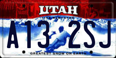 UT license plate A132SJ