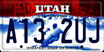 UT license plate A132UJ