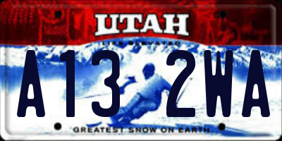 UT license plate A132WA