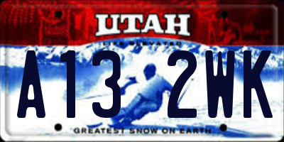 UT license plate A132WK