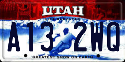 UT license plate A132WQ