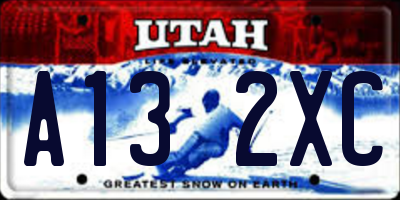 UT license plate A132XC